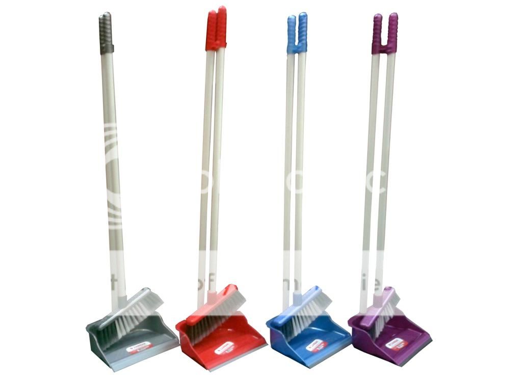Eco Long Handle Handled Dustpan Dust Pan And & with Brush Set Sweeper eBay