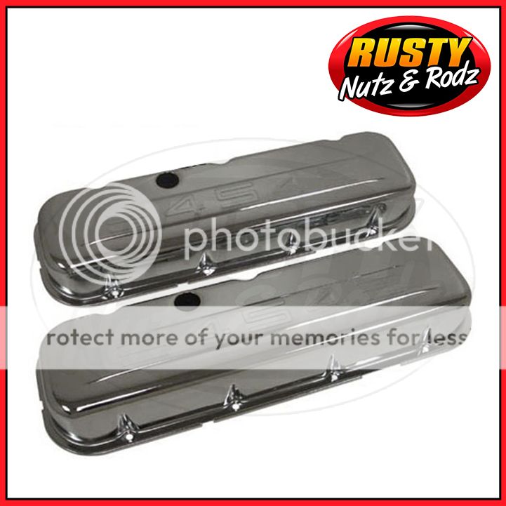 CHEVY BIG BLOCK 454 TALL CHROME STEEL VALVE COVERS W/ 454 LOGO eBay