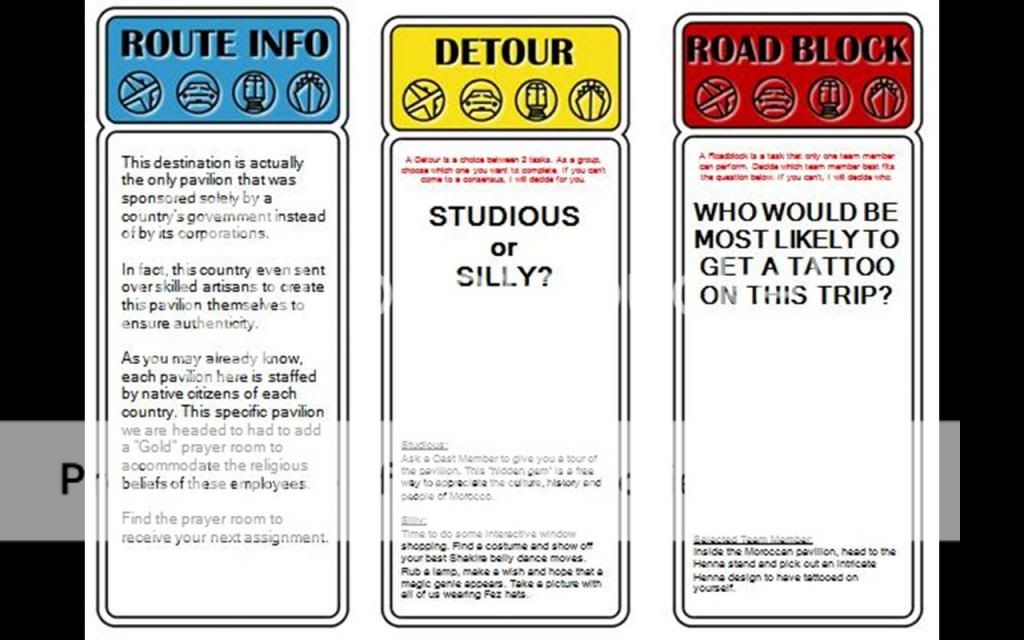 amazing race clues template