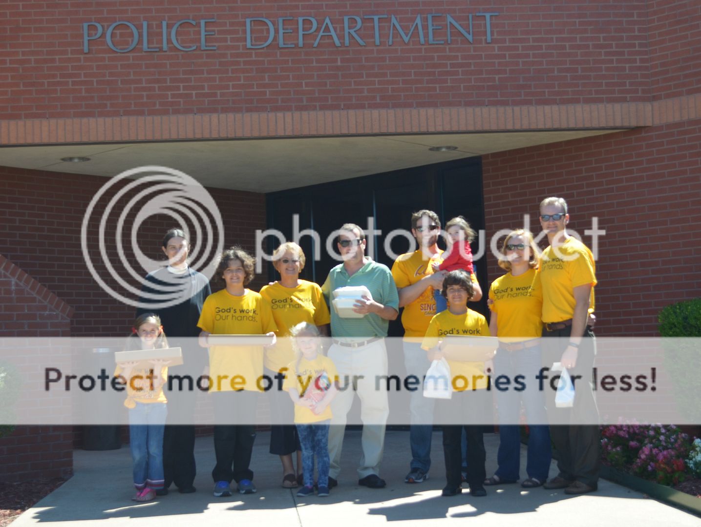 Bringing the gifts to the police station